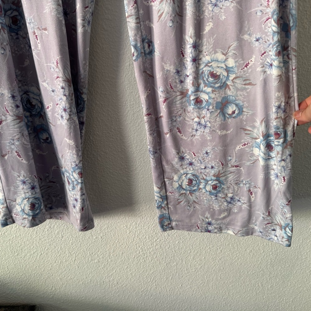 Flora Nikrooz Silky Soft Floral Lilac Pajama Lounge Set Coquette Cottagecore XL - Picture 10 of 16